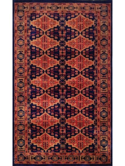 3x5 Ft Hand Knotted Bukhara Wool Carpet (Black)
