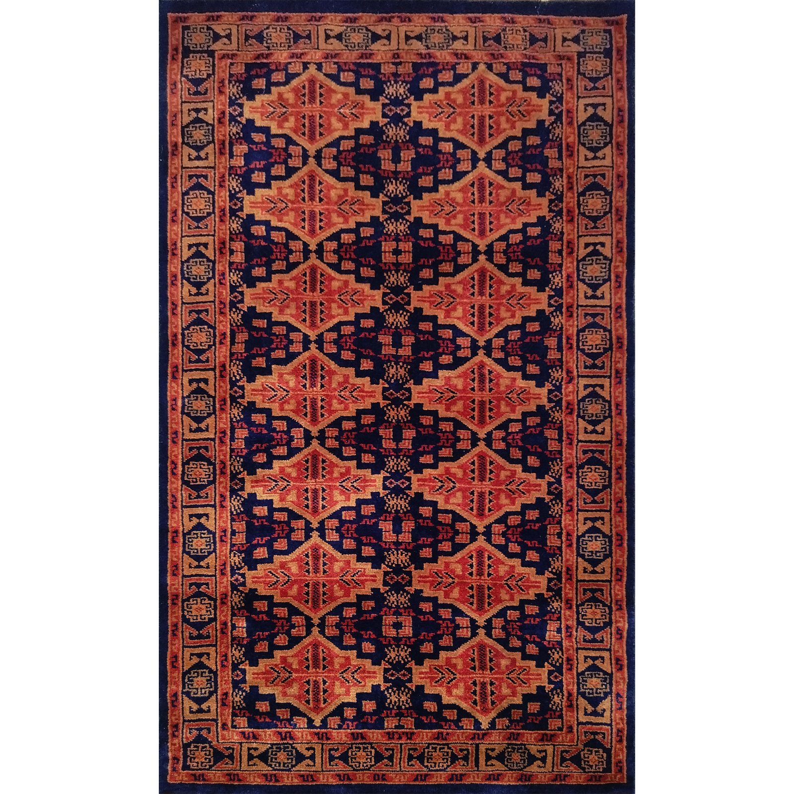 3x5 Ft Hand Knotted Bukhara Wool Carpet (Black)