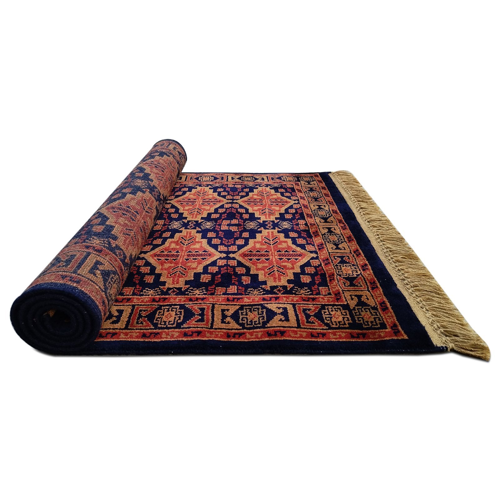 3x5 Ft Hand Knotted Bukhara Wool Carpet (Black) - Image 6