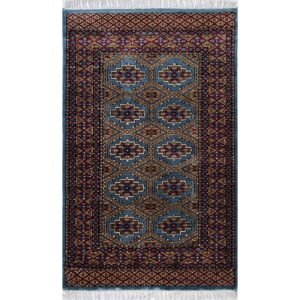 3x5 ft Hand Knotted Woolen Carpet Bluish Gray Bukhara