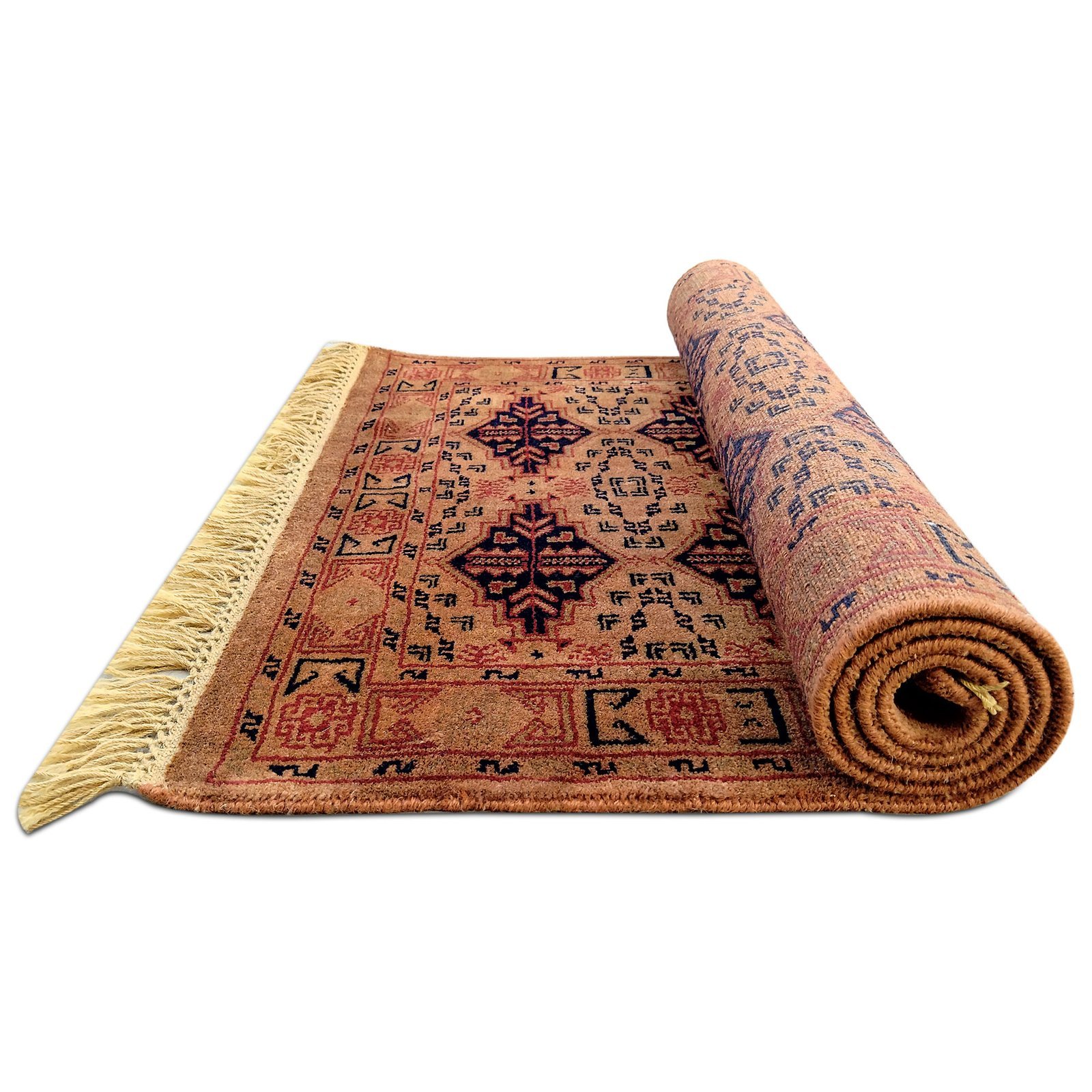3x5 Feet Hand Knotted Woolen Carpet Camel Tribal Antique - Image 5