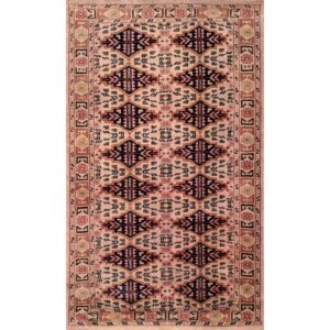 3x5 Feet Handmade Hand Knotted Woolen Carpet Camel Tribal