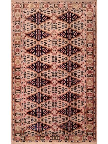 3x5 Feet Handmade Hand Knotted Woolen Carpet Camel Tribal