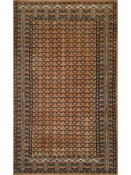 3x5 Feet Handmade Wool Carpet Parda Camel