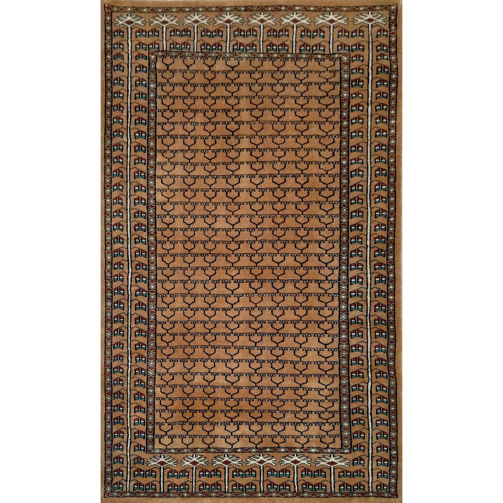 3x5 Feet Handmade Wool Carpet Parda Camel
