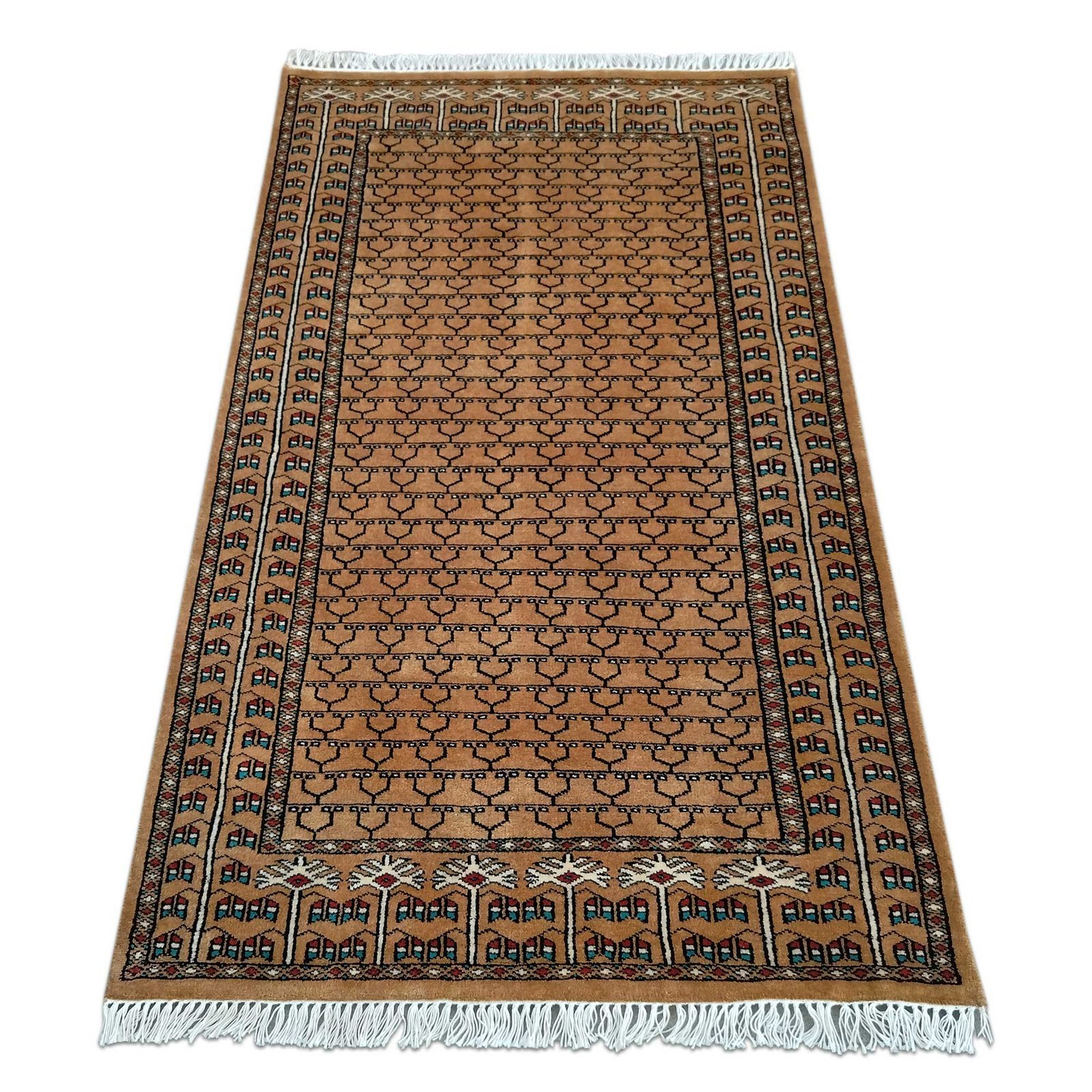 3x5 Feet Handmade Wool Carpet Parda Camel - Image 2