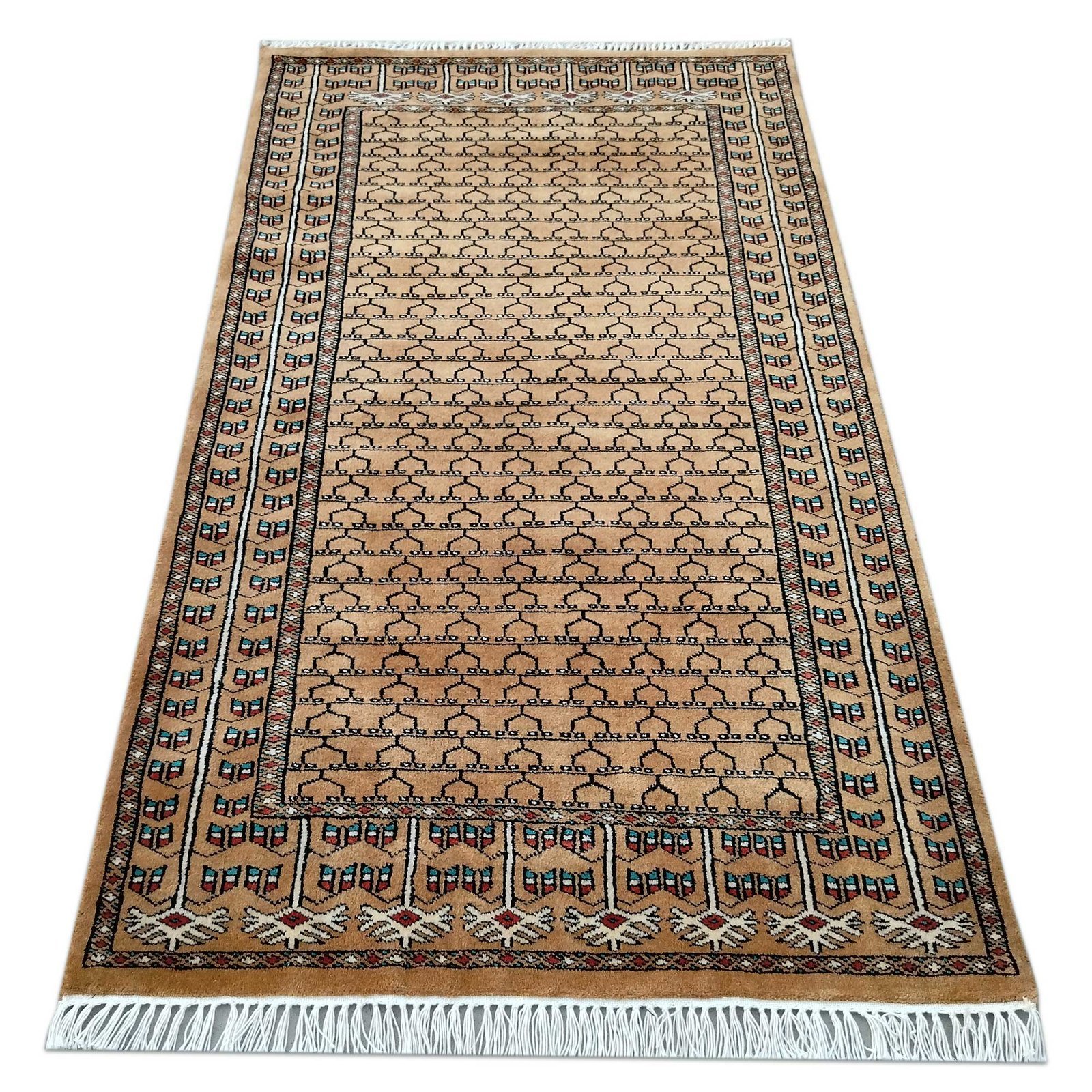 3x5 Feet Handmade Wool Carpet Parda Camel - Image 4
