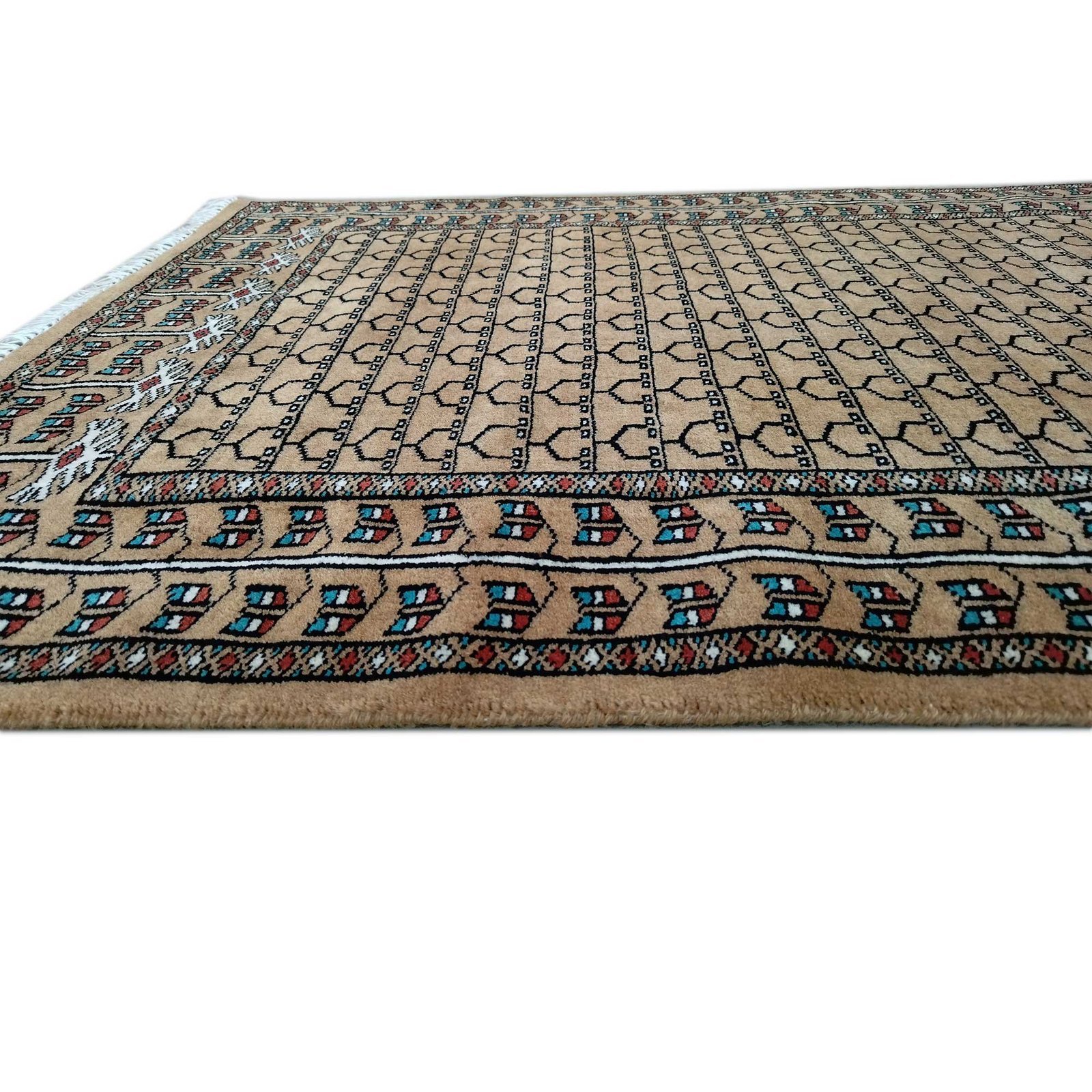3x5 Feet Handmade Wool Carpet Parda Camel - Image 5