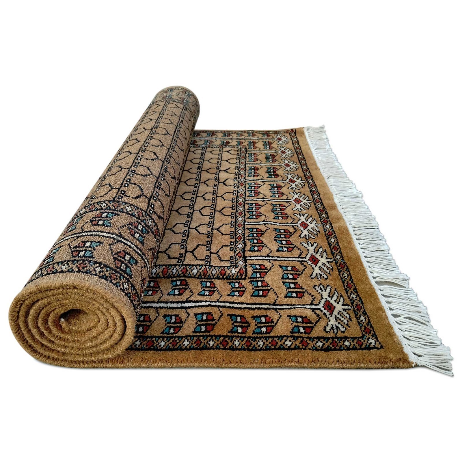 3x5 Feet Handmade Wool Carpet Parda Camel - Image 8