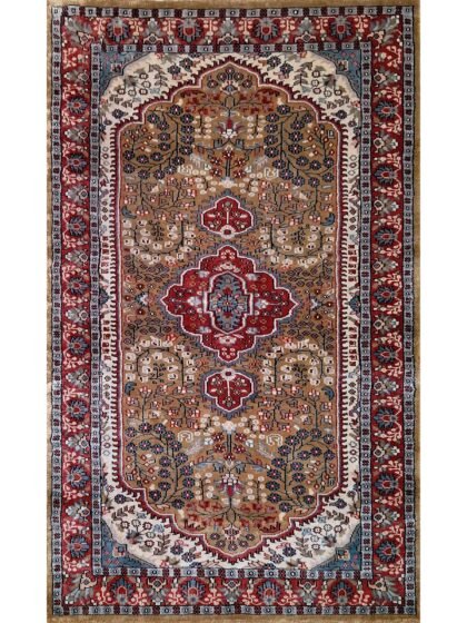 3x5 Feet Hand Knotted Persian Bamboo Silk Carpet Camel