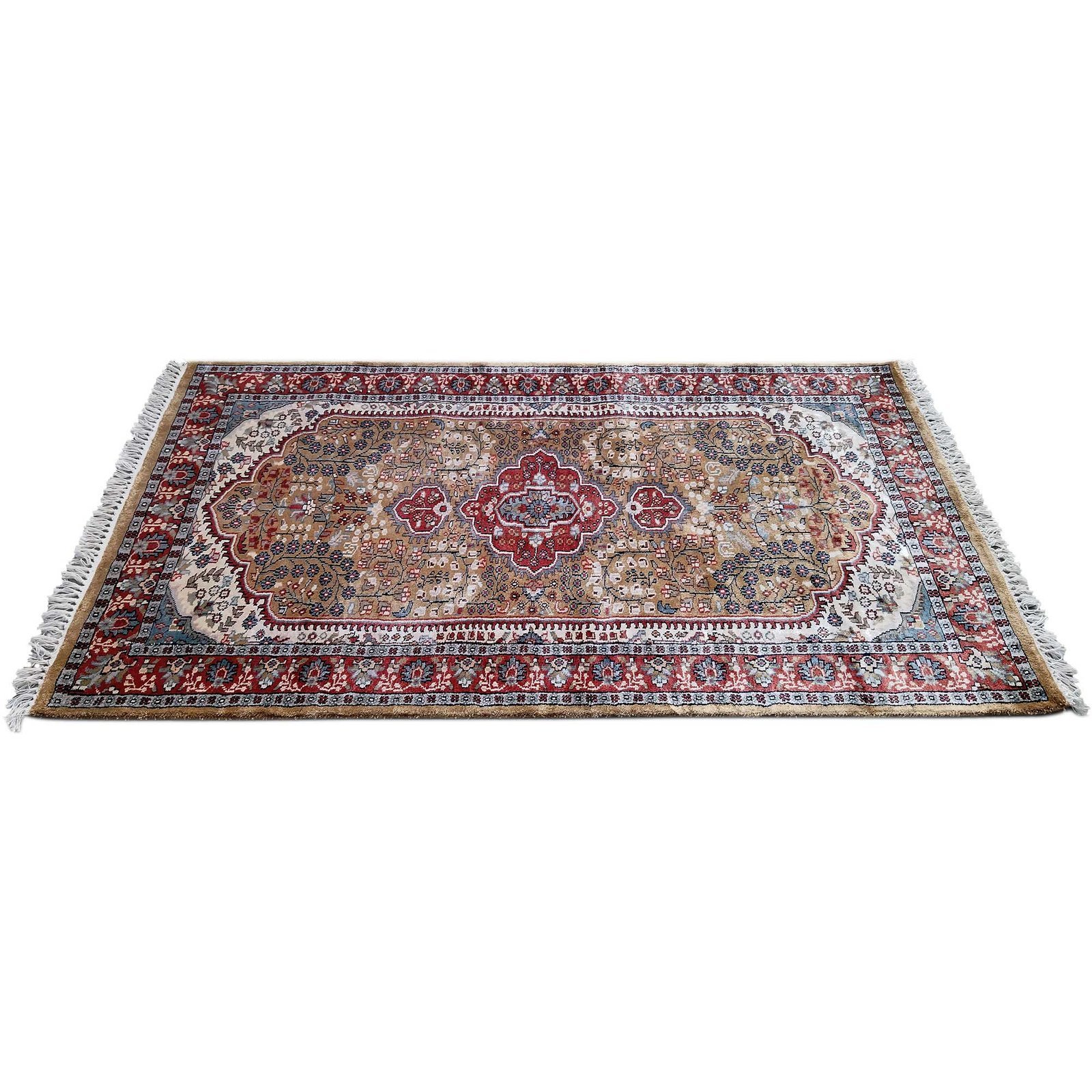 3x5 Feet Hand Knotted Persian Bamboo Silk Carpet Camel - Image 4