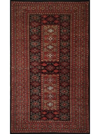 3x5 feet Hand Knotted Woolen Carpet Broun Dubba