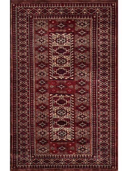 3x5 ft Hand Knotted Woolen Carpet Brown Dubba