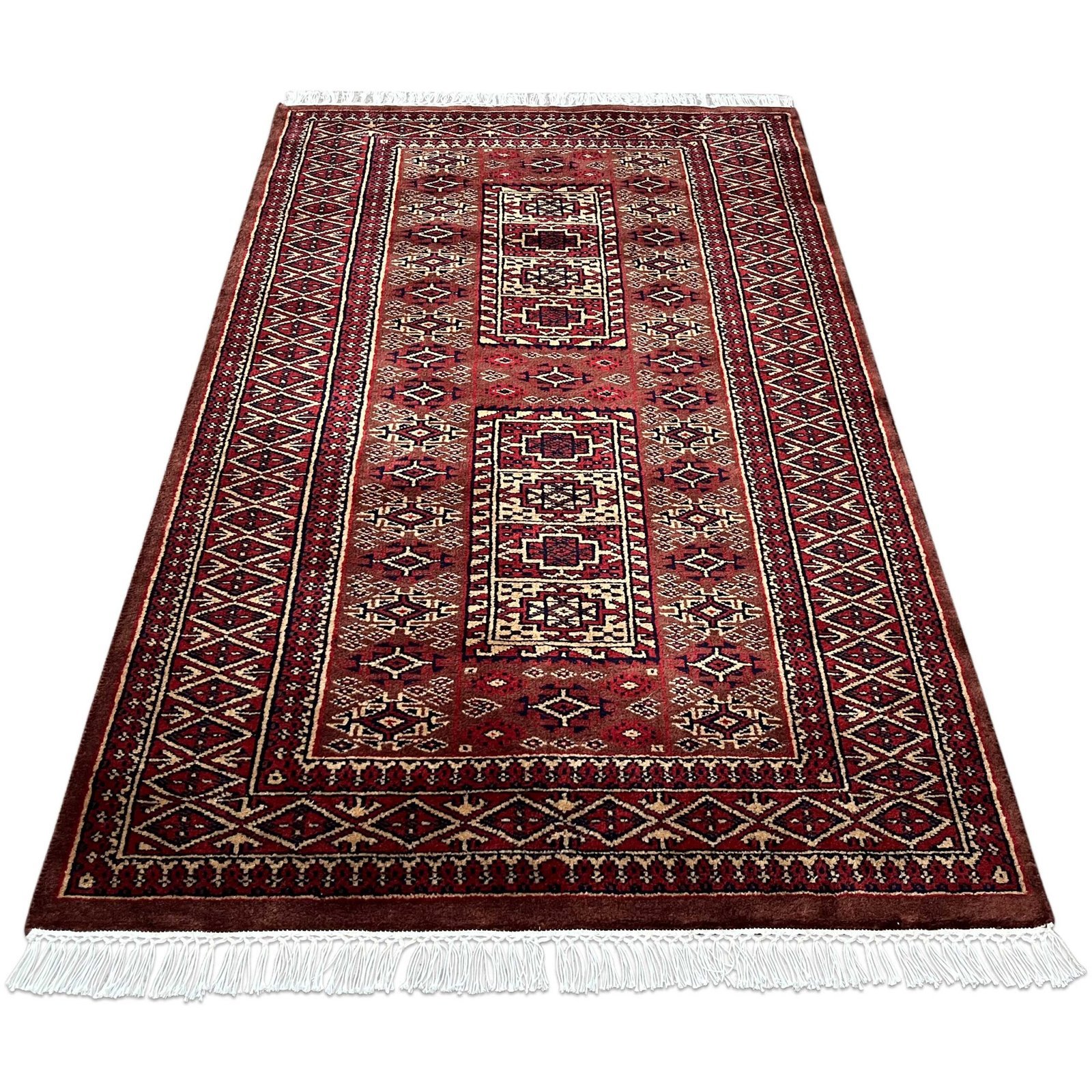 3x5 ft Hand Knotted Woolen Carpet Brown Dubba - Image 6