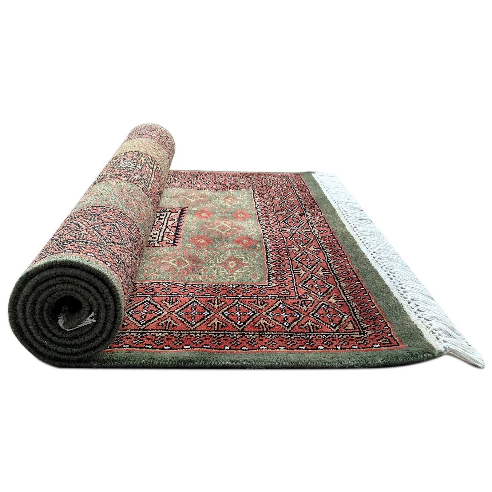 3x5 feet Hand Knotted Woolen Carpet Green Dubba - Image 5