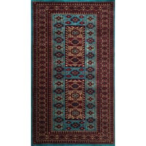3x5 Handmade Hand Knotted Wool Carpet Dubba Turquoise
