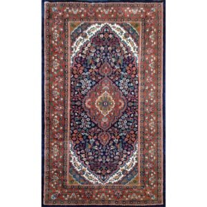 3x5 feet Hand Knotted Navy Blue Bamboo Silk Persian Carpet