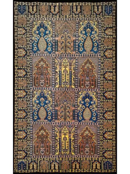 3x5 Feet Hand Knotted Black Wool Carpet Hamadan