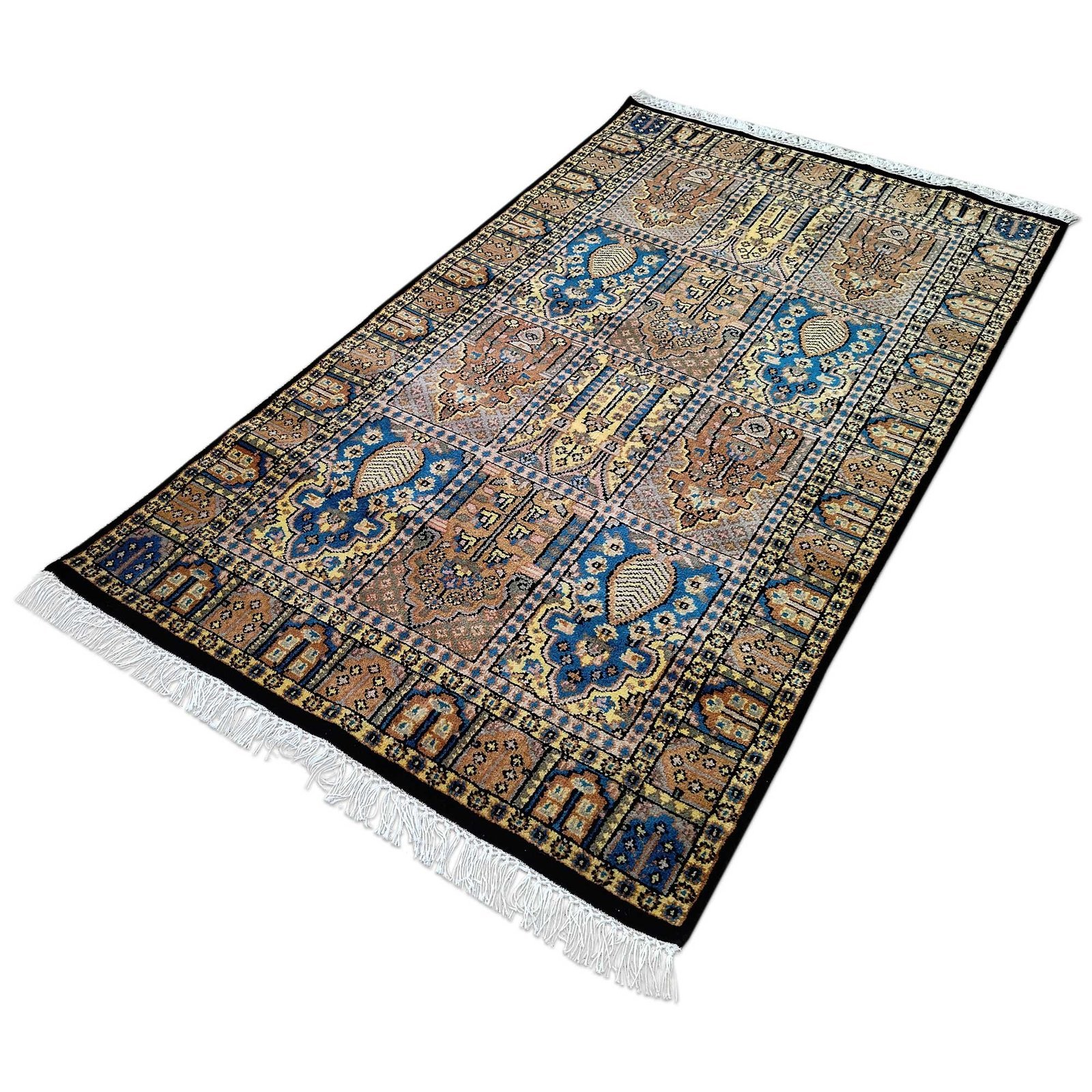 3x5 Feet Hand Knotted Black Wool Carpet Hamadan - Image 3