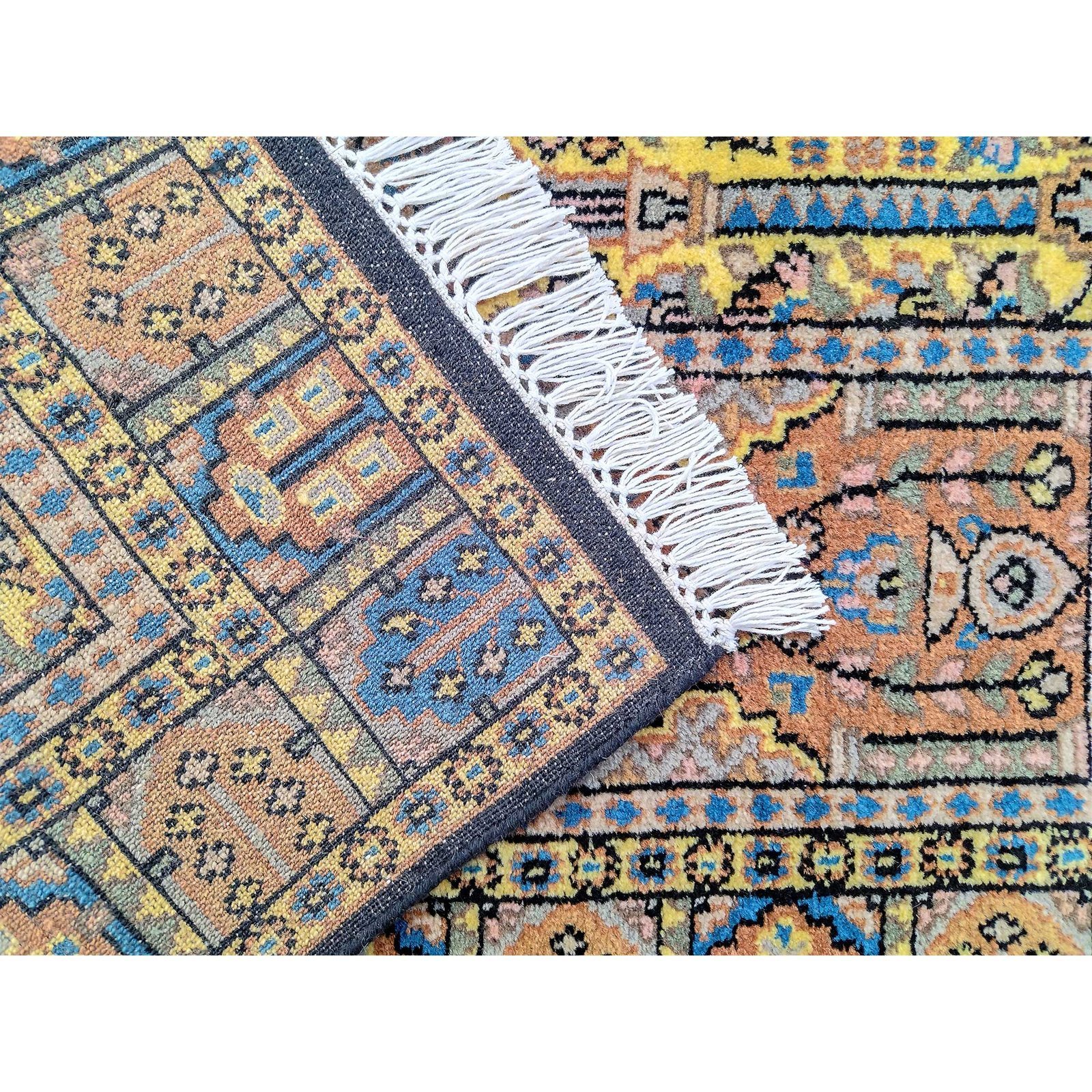 3x5 Feet Hand Knotted Black Wool Carpet Hamadan - Image 5