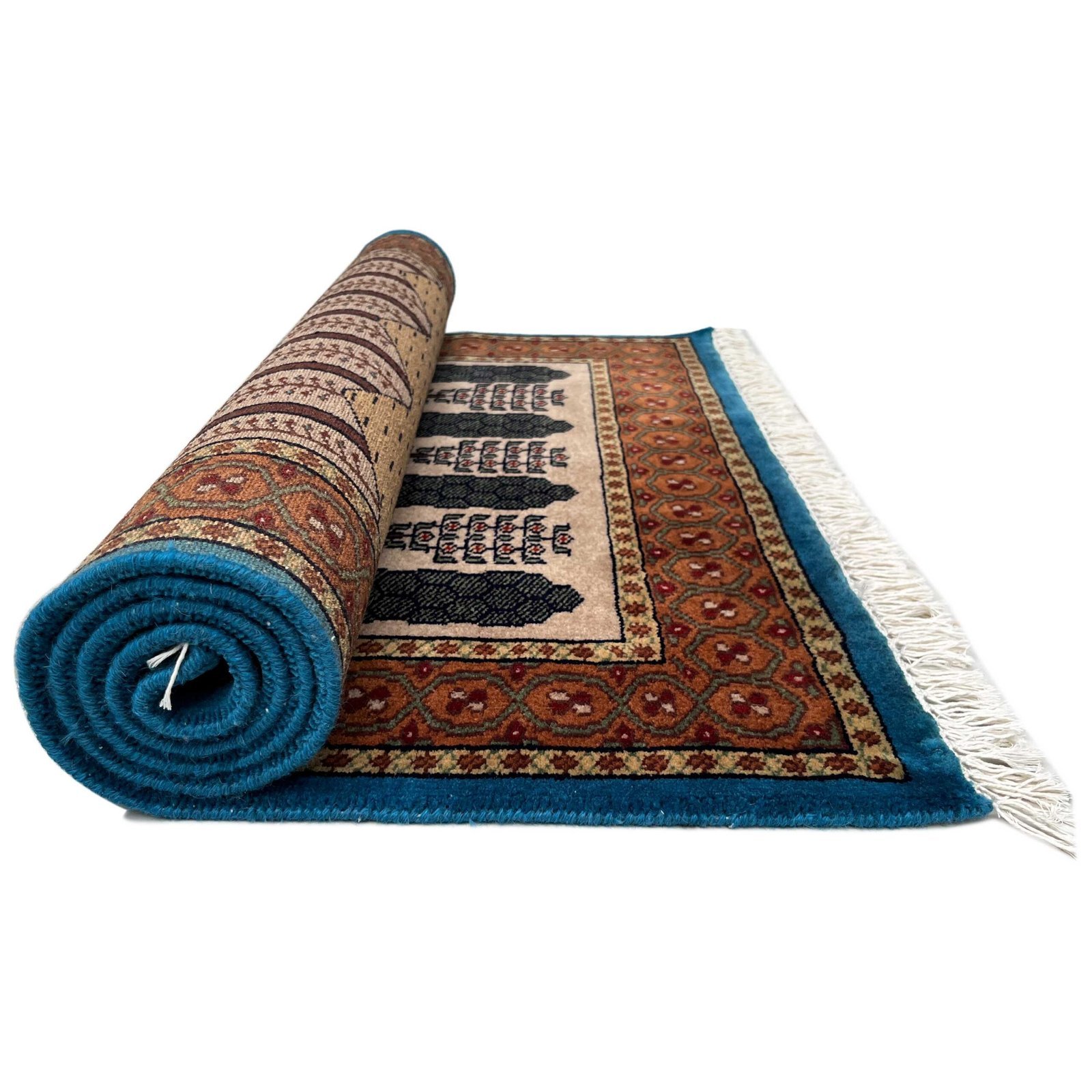 3x5 ft Hand Knotted Woolen Carpet Beige Jungle - Image 3