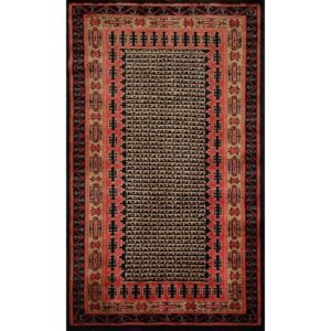 3x5 Feet Hand Knotted Tribal Wool Carpet Black