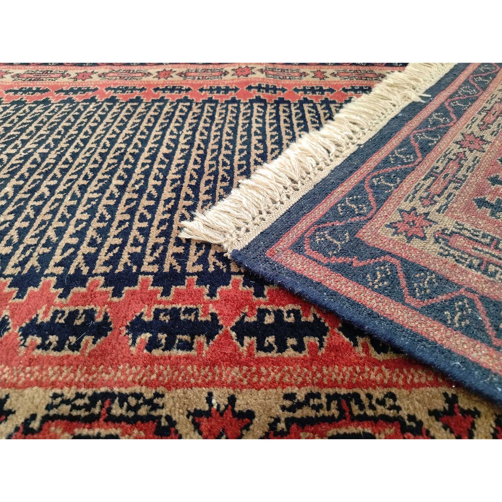 3x5 Feet Hand Knotted Tribal Wool Carpet Black - Image 4