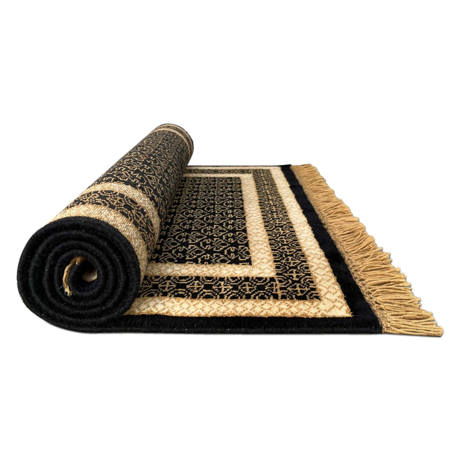 3x5 feet Wool Carpet Black Gold Hand-knotted Lichi - Image 6