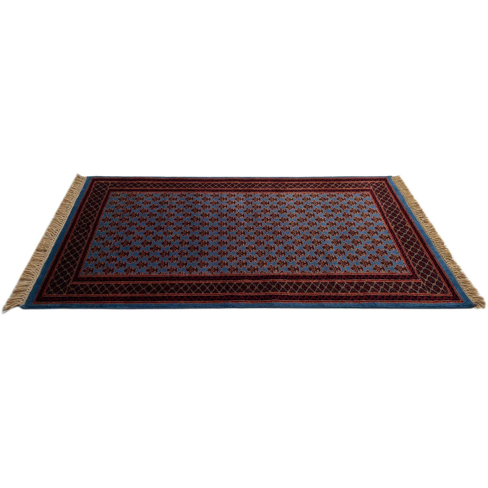 3x5 ft Hand Knotted Woolen Carpet Lichi Blue - Image 6