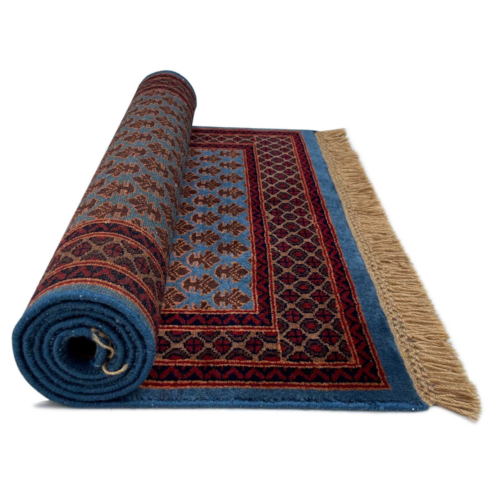 3x5 ft Hand Knotted Woolen Carpet Lichi Blue - Image 3