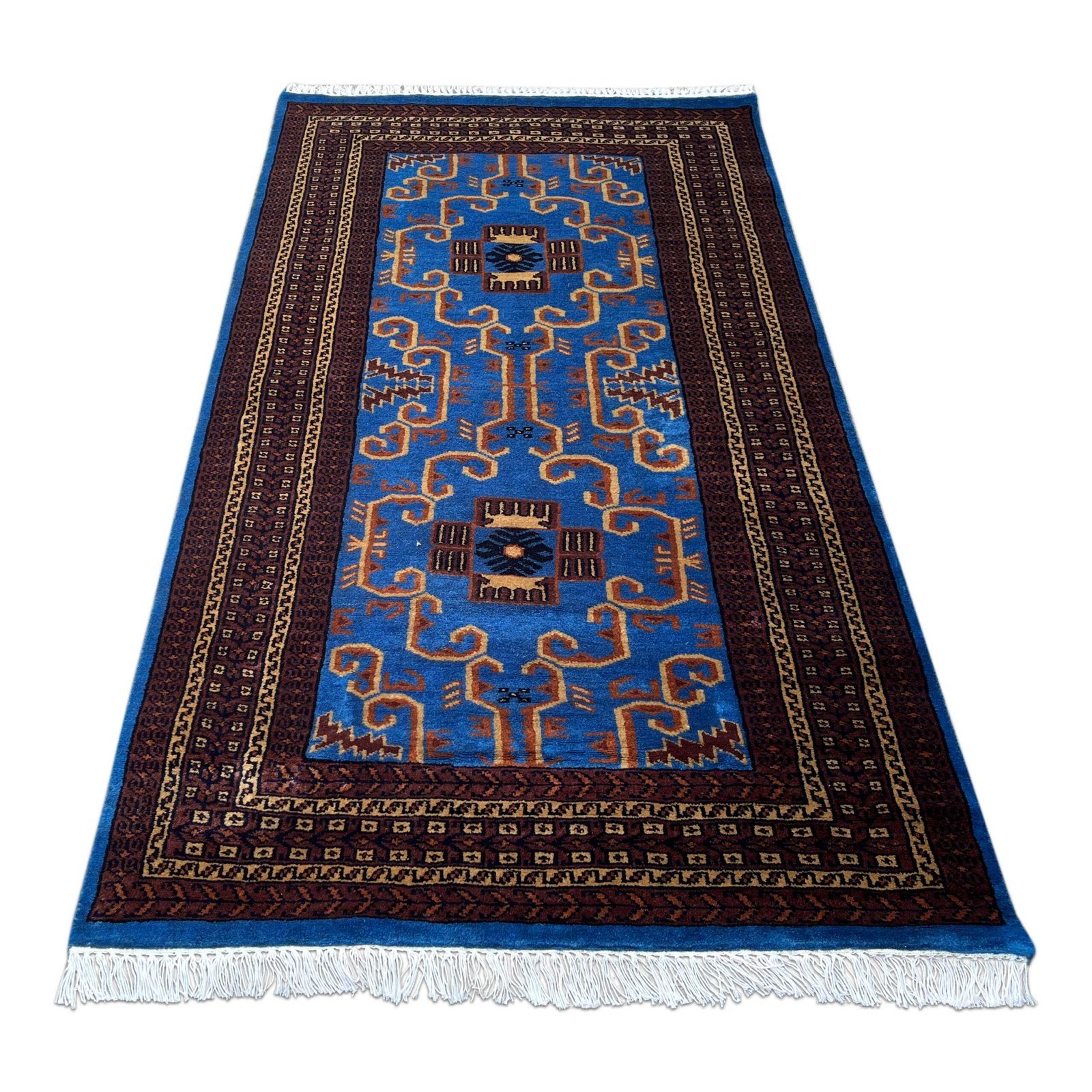 3x5 ft Hand-knotted Woolen Carpet Blue Palace - Image 6