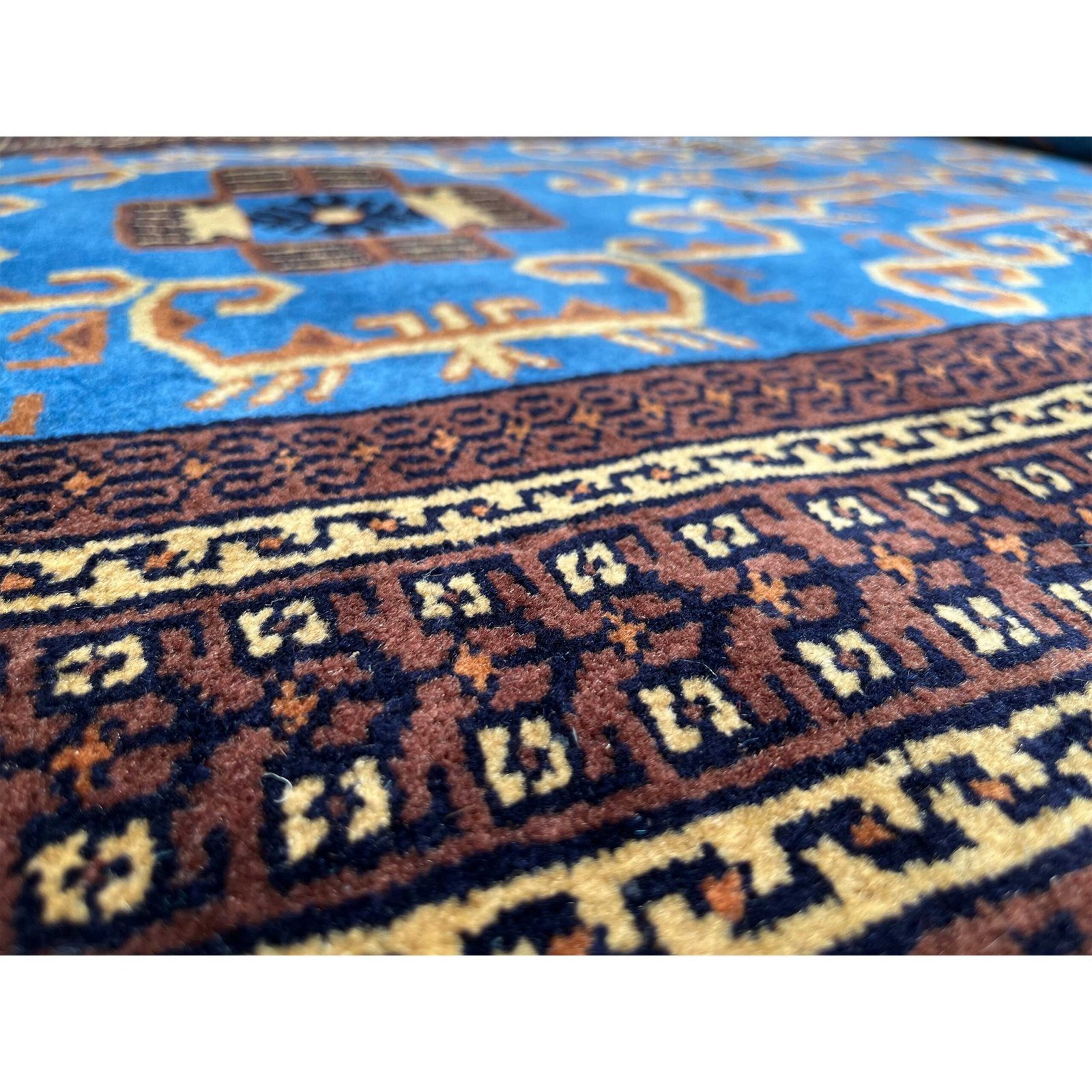 3x5 ft Hand-knotted Woolen Carpet Blue Palace - Image 3