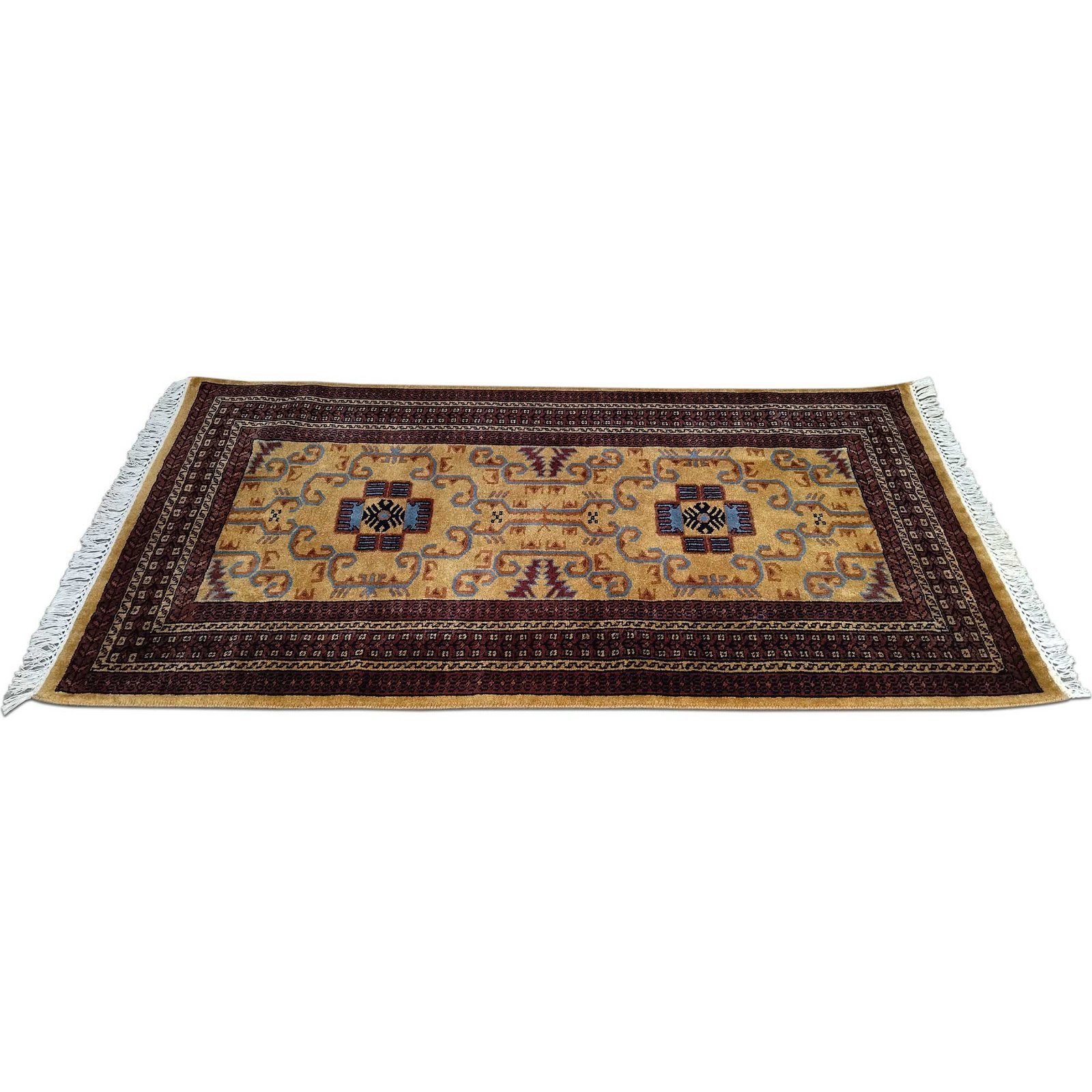 3x5 feet Hand Knotted Wool Carpet Camel Palace - Image 3