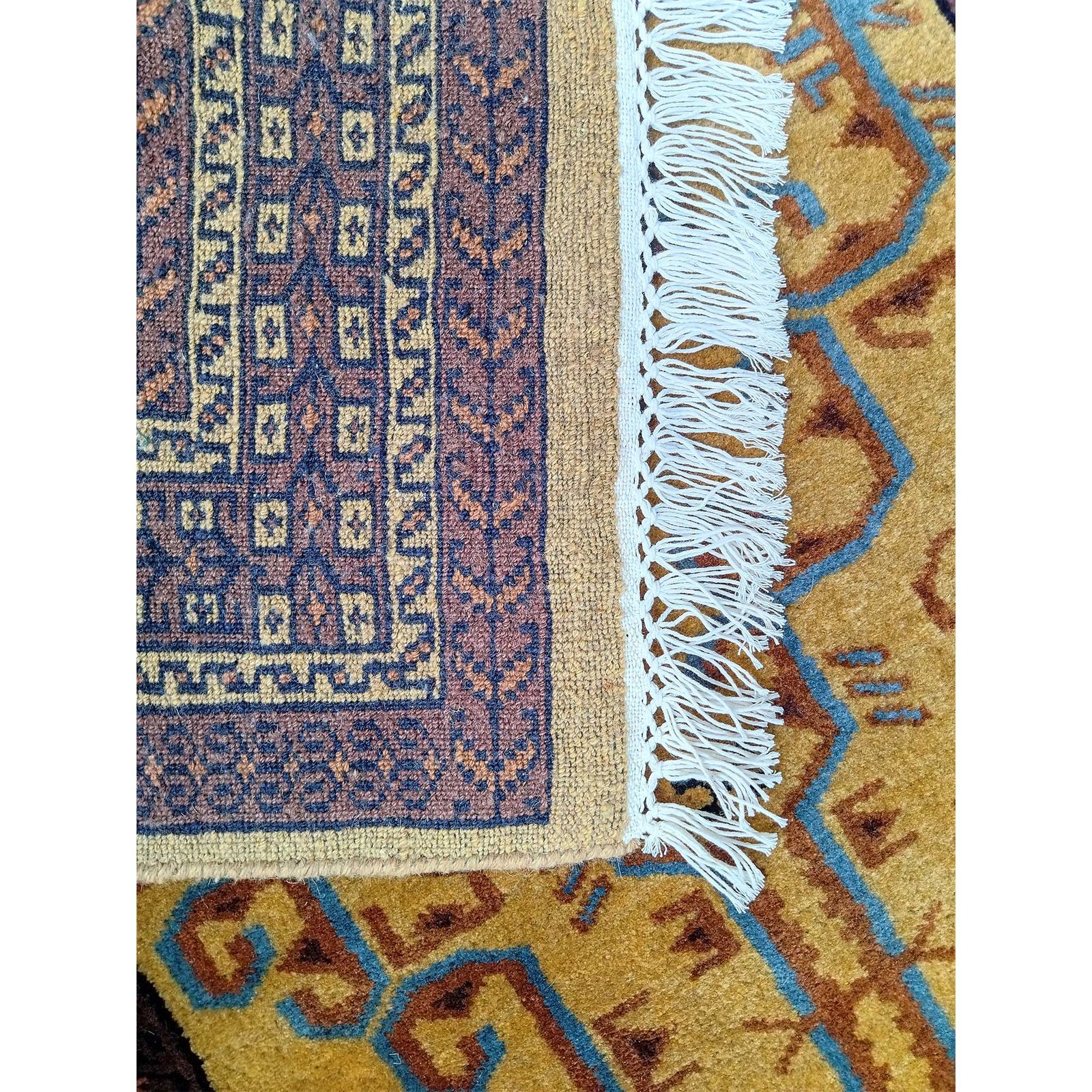 3x5 feet Hand Knotted Wool Carpet Camel Palace - Image 5