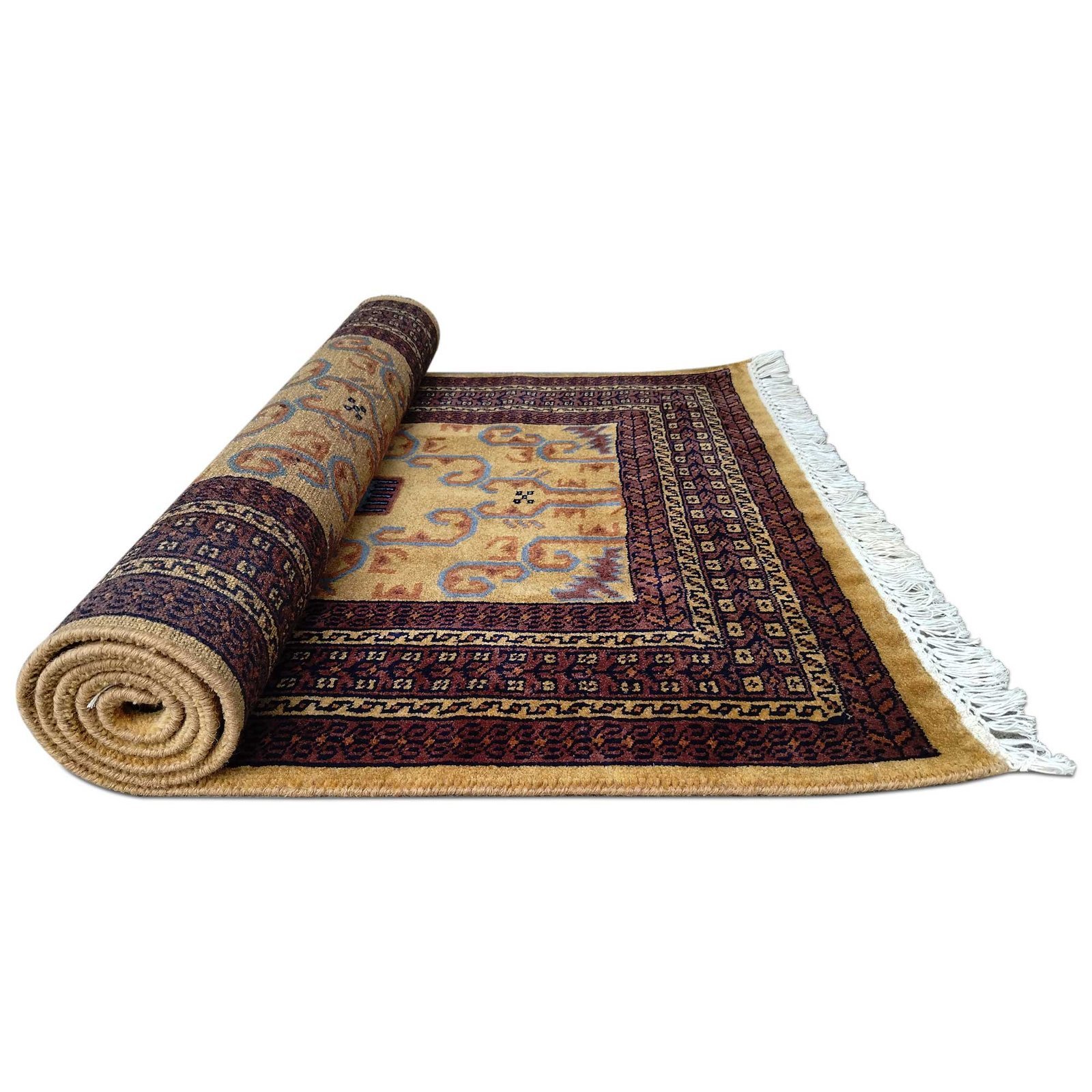 3x5 feet Hand Knotted Wool Carpet Camel Palace - Image 6