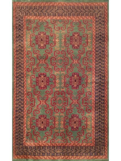 3x5 Feet Handmade Green Wool Carpet Palace