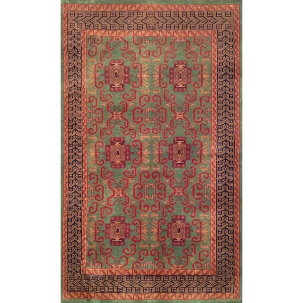 3x5 Feet Handmade Green Wool Carpet Palace
