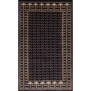 3x5 Feet Handmade Black Wool Carpet Parda