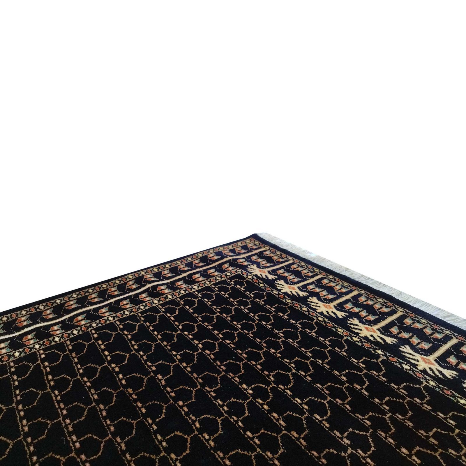 3x5 Feet Handmade Black Wool Carpet Parda - Image 5