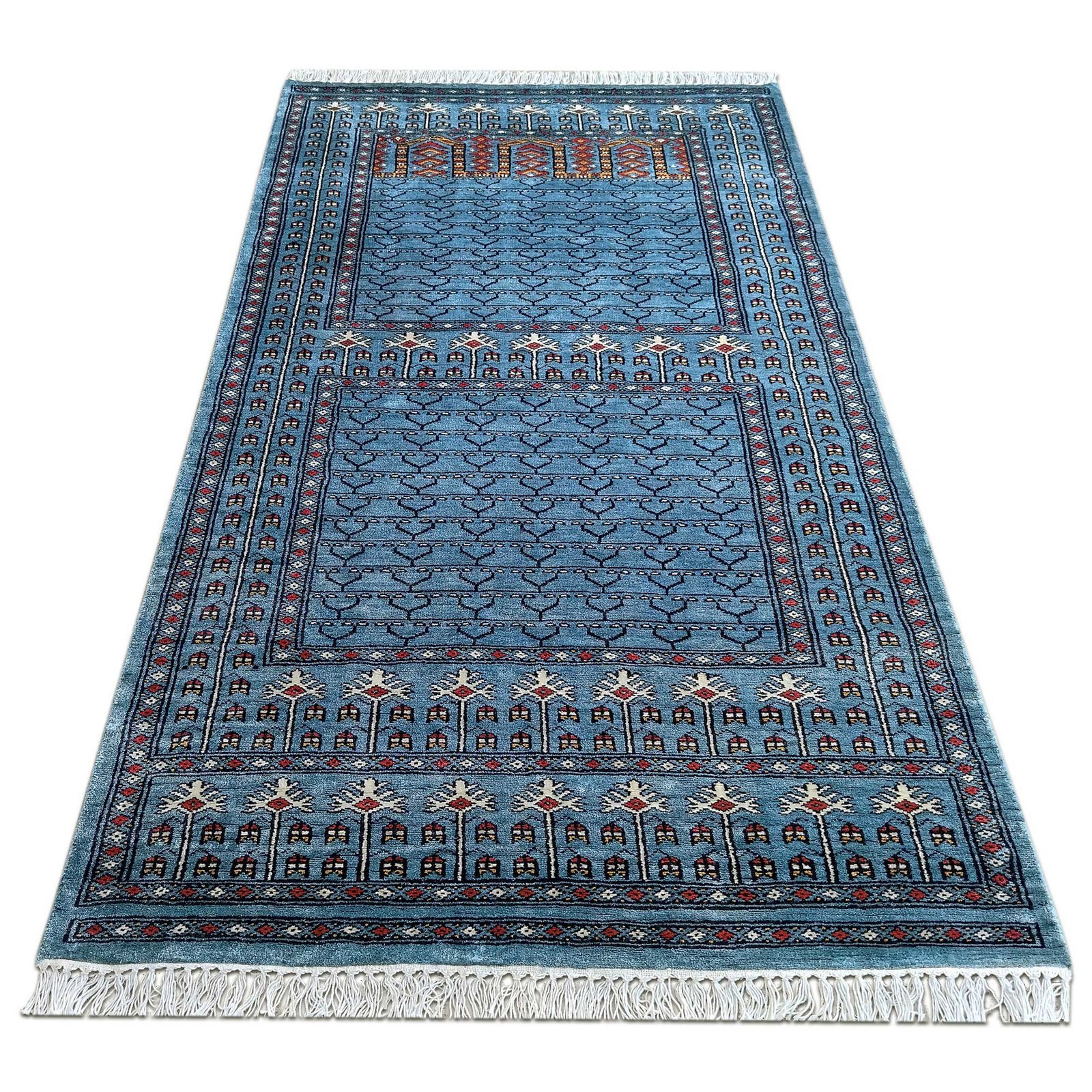 3x5 feet Hand Knotted Bamboo Silk Carpet Royal Gray Traditional Parda - Image 2