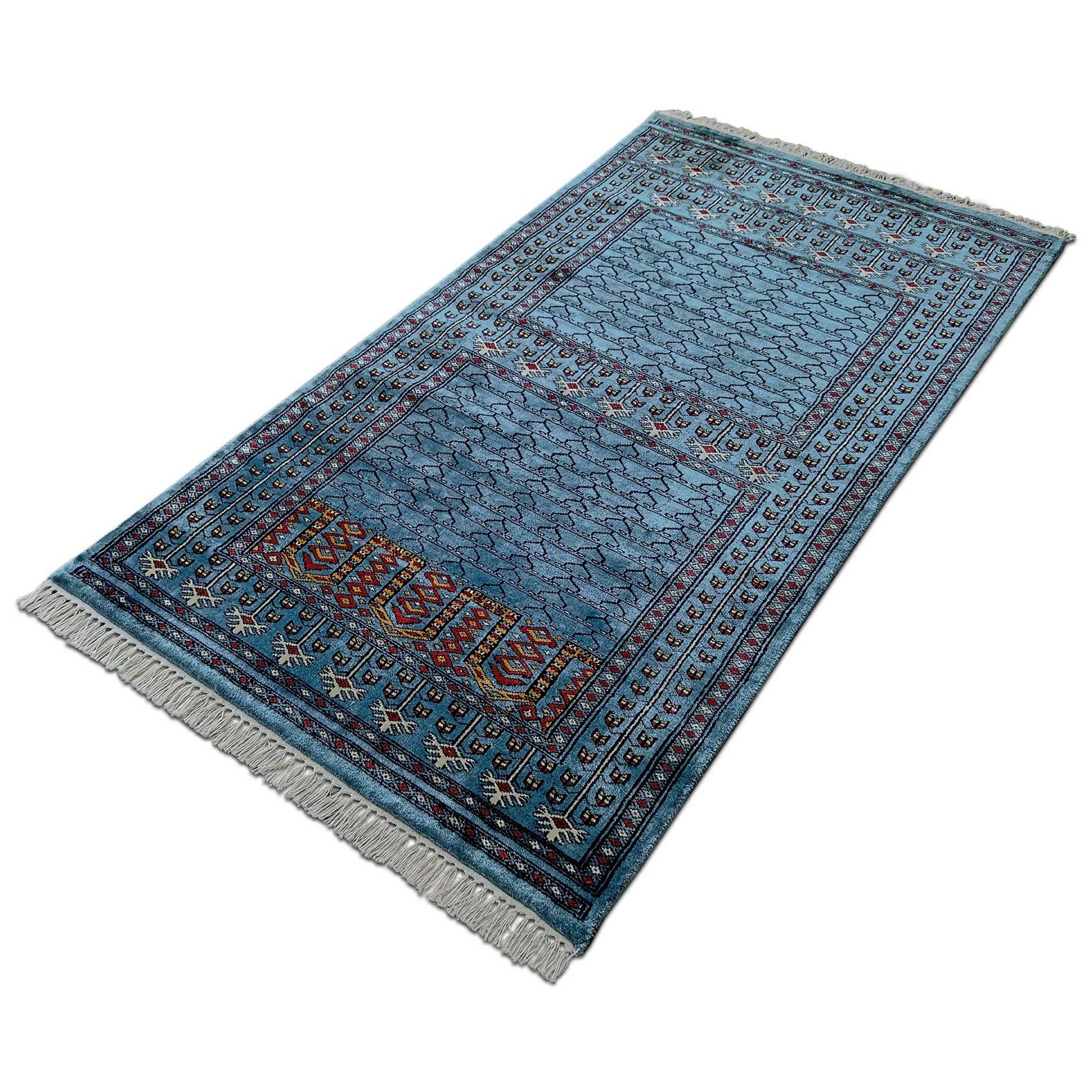 3x5 feet Hand Knotted Bamboo Silk Carpet Royal Gray Traditional Parda - Image 3