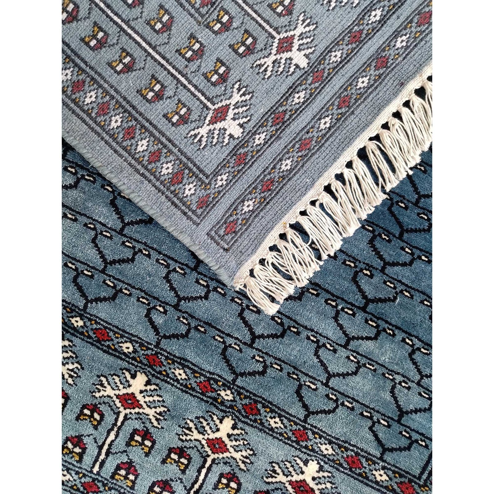 3x5 feet Hand Knotted Bamboo Silk Carpet Royal Gray Traditional Parda - Image 5