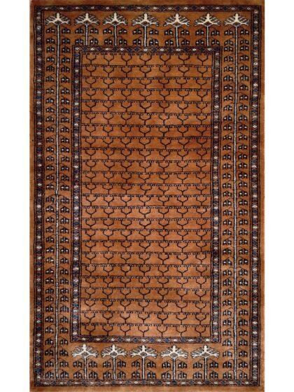 3x5 Feet Handmade Parda Wool Carpet Copper