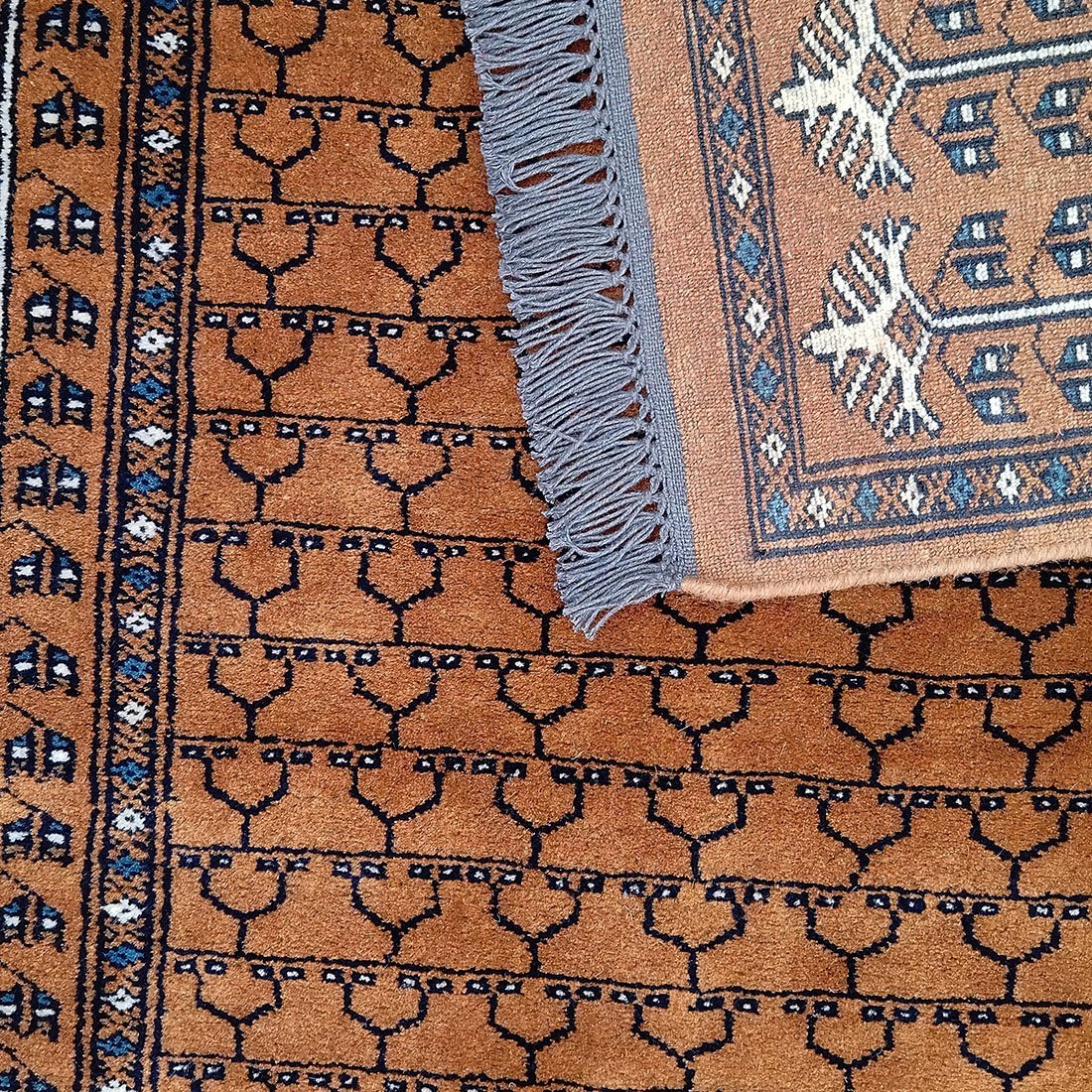 3x5 Feet Handmade Parda Wool Carpet Copper - Image 5