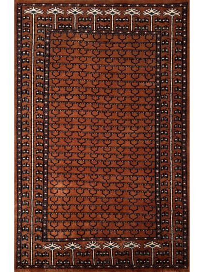 3x5 Feet Handmade Wool Carpet Copper Parda