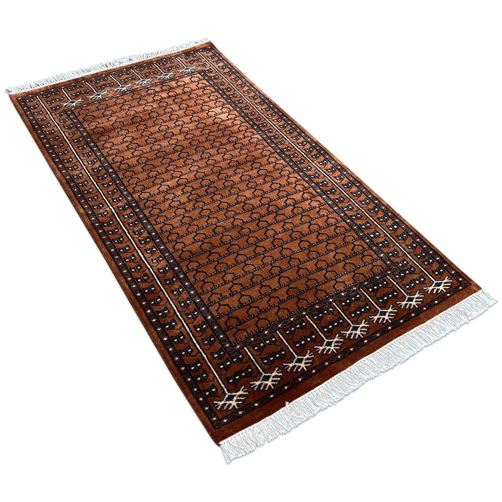 3x5 Feet Handmade Wool Carpet Copper Parda - Image 3