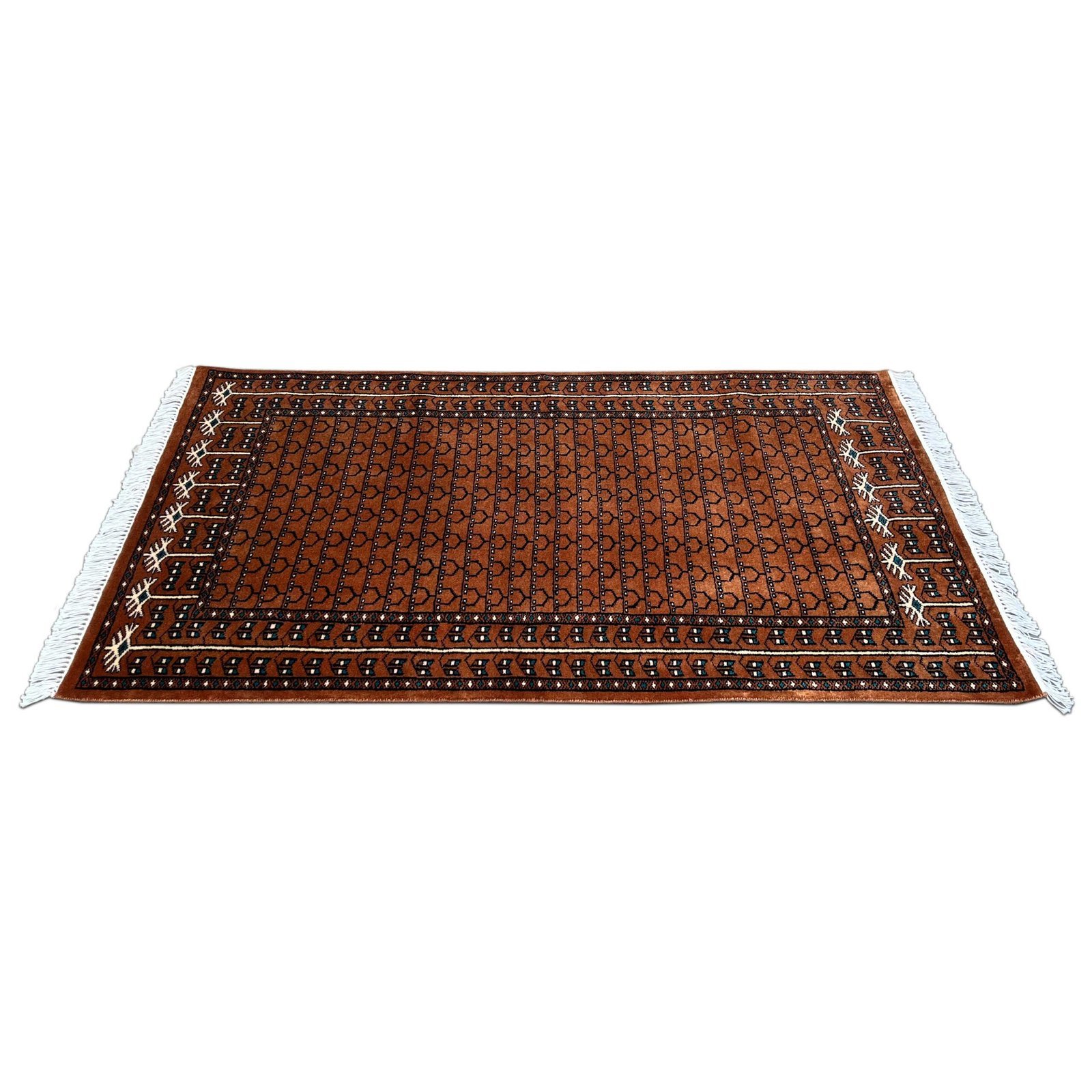 3x5 Feet Handmade Wool Carpet Copper Parda - Image 4