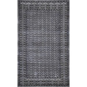 3x5 ft Hand Knotted Bamboo Silk Gray Carpet Parda