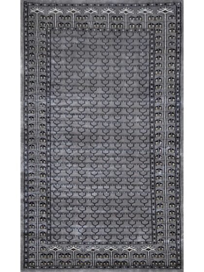 3x5 ft Hand Knotted Bamboo Silk Gray Carpet Parda
