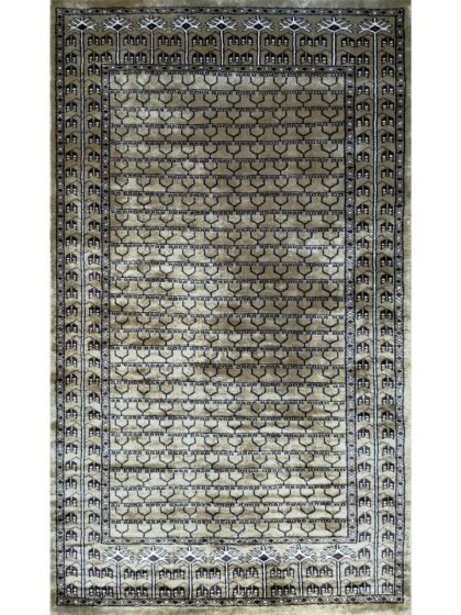 3x5 feet Hand Knotted Bamboo Silk Carpet Olive Parda